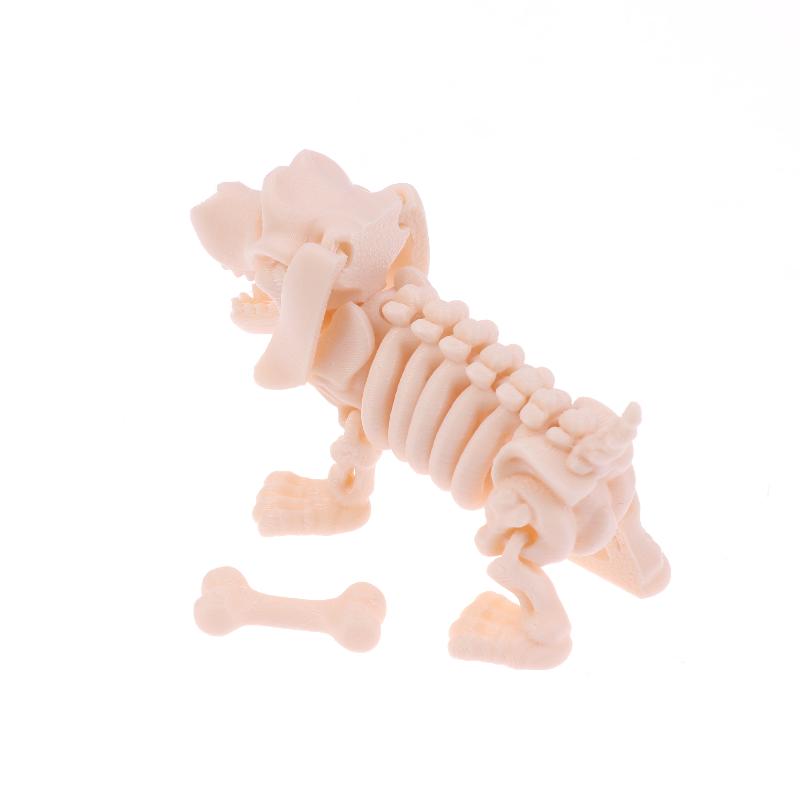 3D Printed Eared Dog Skeleton Statue Joint Mobility Doll Desktop Ornament Living Room Home Office Decoration Gifts