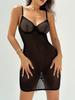 European & American Crisscross Lace-Up Backless Mesh Bodysuit 1517