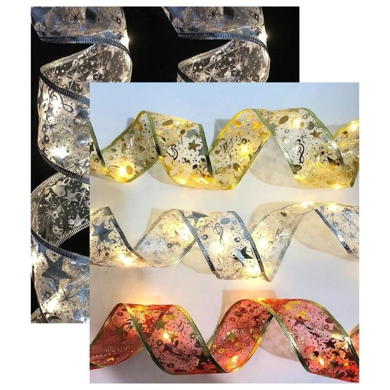 Create Atmosphere with Christmas Ribbon Lights for Party Decorations Indoor Outdoor Garden Decoration Supply