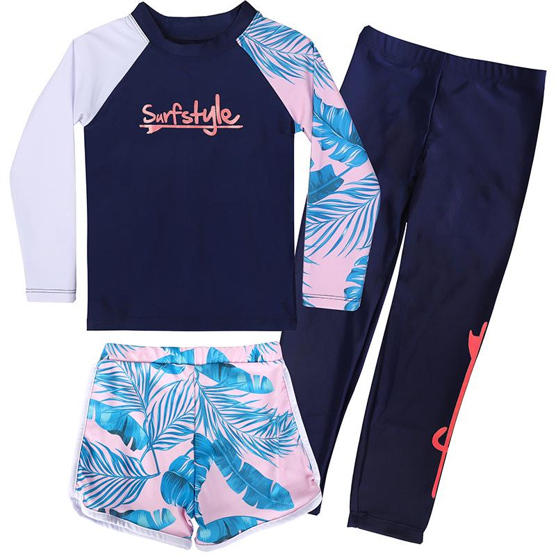 Kids' Three-Piece Sun-Protective Swimsuit: Long Sleeve, Long Pants, Quick-Dry, Warm Swimwear for Boys and Girls