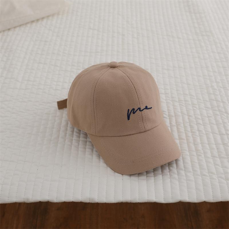 

Solid Color Kids Baseball Hat 2-8Year Boys Girls Duck Tongue Hats Cotton Baby Sunscreen Visor Fashion Letter Children Peaked Cap 2-8 years old бежевый
