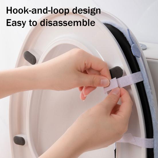 Capac Capac WC Moale Flanelă Anti-Alunecare Lavabil Pernă Pad Model Balenă Desene Animate Elastic Potrivit Rotund Alungit Pătrat Covoraș Capac WC