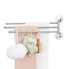 Pivoting Towel Rack - Stainless Steel - 3 Bars of 40CM - Rotates 180° - Adhesive or Drilling Installation