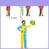Colorful Western Halloween Costume For Kids Featuring Fun Clown Design With Polyester Fabric