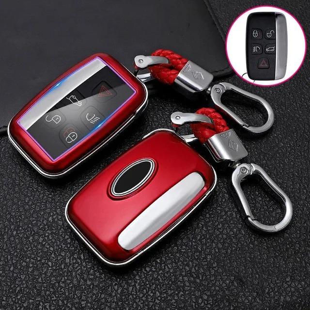 Car Key Case Cover For Land Rover A9 Range Rover Sport Evoque Freelander 2 Jaguar Xe Xj Xjl Xf C-X16 V12 Guitar F X Typ Keychain