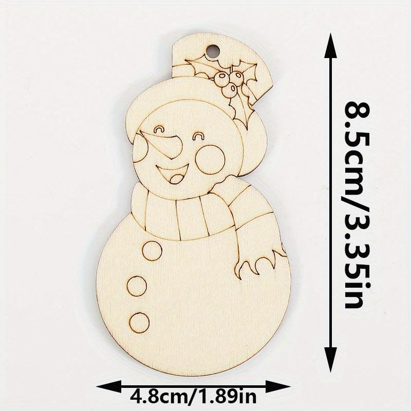 10pcs unfinished wooden Christmas ornaments suitable for holiday home decor and creative projects for boys and girls