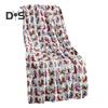 Winter Christmas Blanket Snowflake Elk Printed Thickened Plush Machine Washable Office Nap Dormitory Home Bed Sofa Travel Cozy Warm Blanket