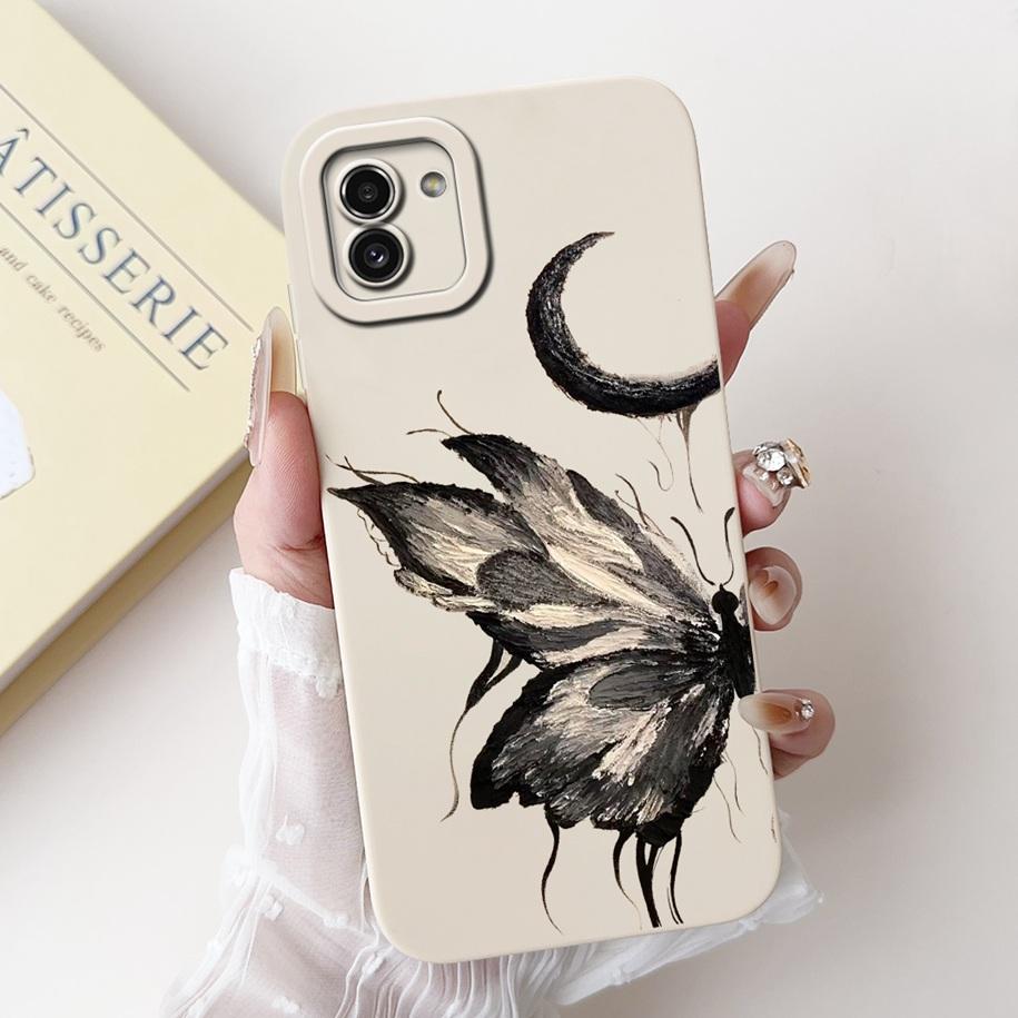 For Samsung Galaxy A03 Case SM-A035F Silicone Cover Popular Flower Lens Protective Bumper For Samsung A03 4G A 03 GalaxyA03 Capa