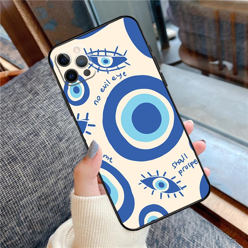 Evil Eye Lucky Eye Blue Phone Case For iPhone 16 15 14 13 12 11 Pro Max 12 13 mini XR 15 16 Plus 16e Cover Shell