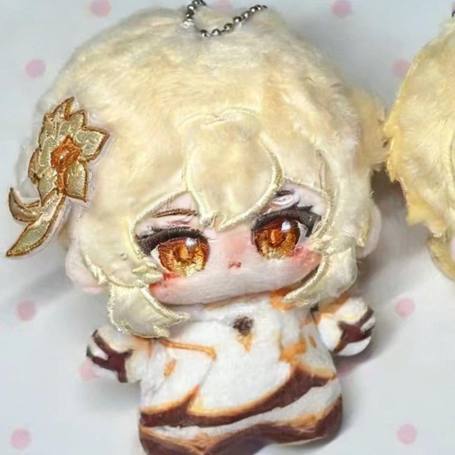 10cm Plüsch Genshin Impact Lumine Plüschtier Aether Cosplay Plüschpuppen Rucksack Dekorative Anhänger Schlüsselanhänger Geschenk