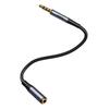 Kabel Przedłużający Aux Joyroom Sy-A09 Mini Jack 3.5Mm Żeński Do Mini Jack 3.5Mm Męski, Oplot, 1.2M (Czarny)