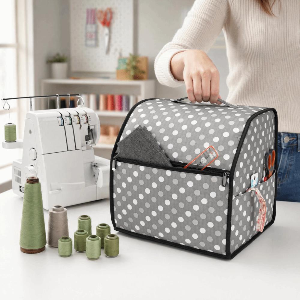 Soft Lined Overlock Machine Protective Cover Protective Case for Singer/Brother Tool Organization