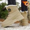 Men's Waterproof Snow Boots with Plush Lining, Anti-Slip and Wear-Resistant Sneaker Sole, Warm Winter Casual Boots