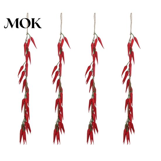 Durable Artificial Vegetable Decor Vegetables String Simulated Garland Realistic Decorative Fake Veggies for Long-lasting Home Farmhouse Kitchen Farm