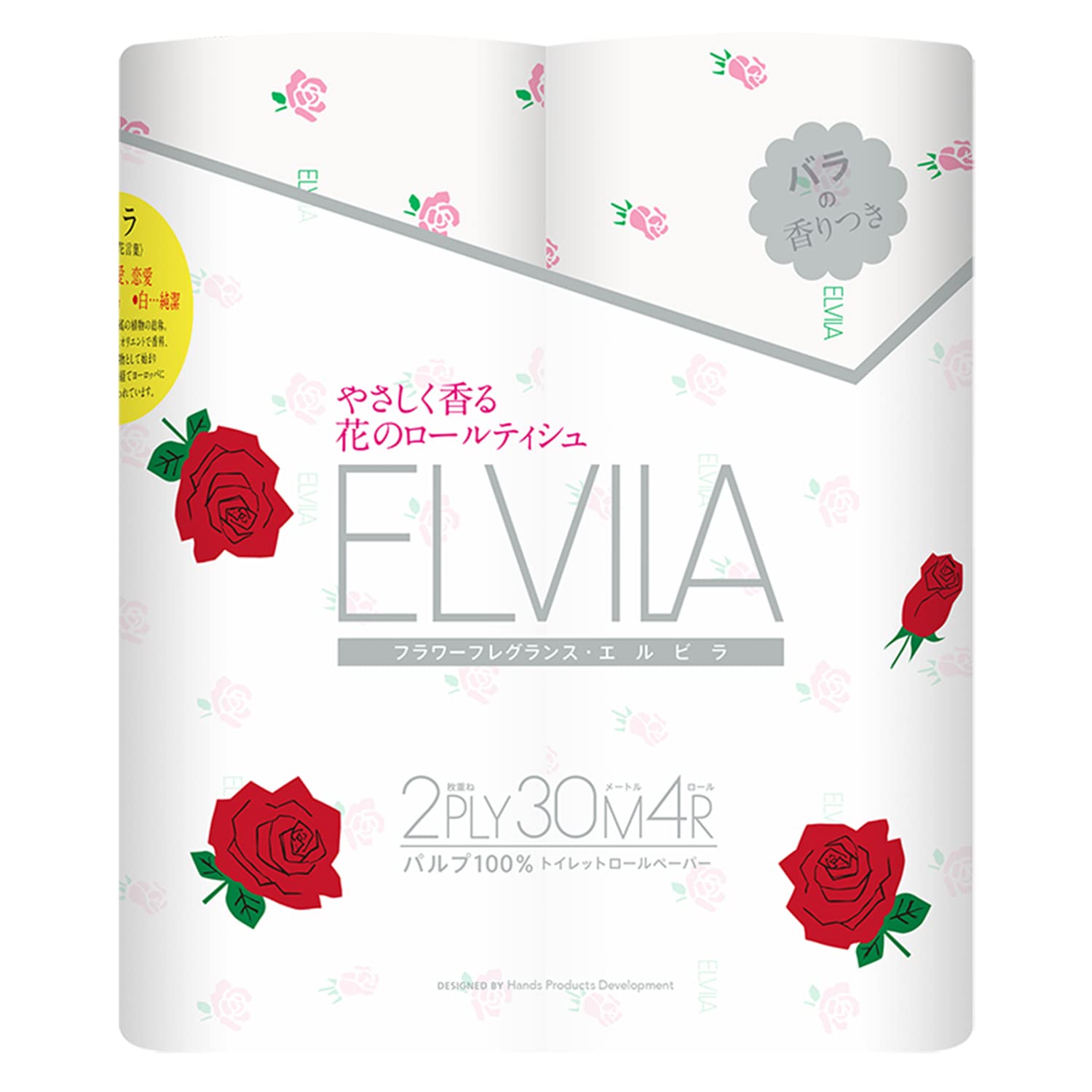 

Туалетная бумага Shikoku Special Paper x Nepia в рулоне Elvira 30м 4 рулона [Роза] (двойной)