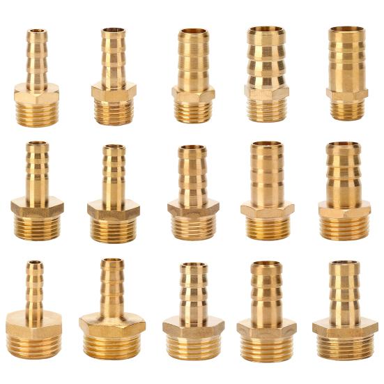 Brass Hose Barb Fittings Adapter Connector High Strength Rustproof Corrosion Resistant Hose Barb Male Fittings Accessories