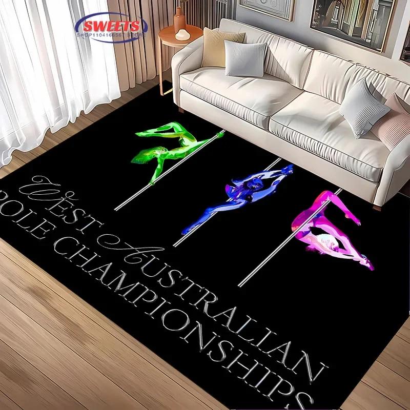 16 Styles Pole Dance Art Printing Carpet Home Decor Mats Pole Dance Classroom Large Area Four Seasons Floor Mat Machine Washable