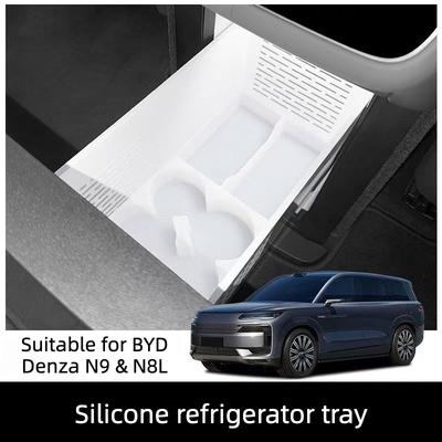 Für BYD Denza N9 & N8L Auto Zentralsteuerung Kühlschrank Getränke Halterungsgitter Passform Silikonpolster Anti-Rutsch Becherhalter Upgrade Teile