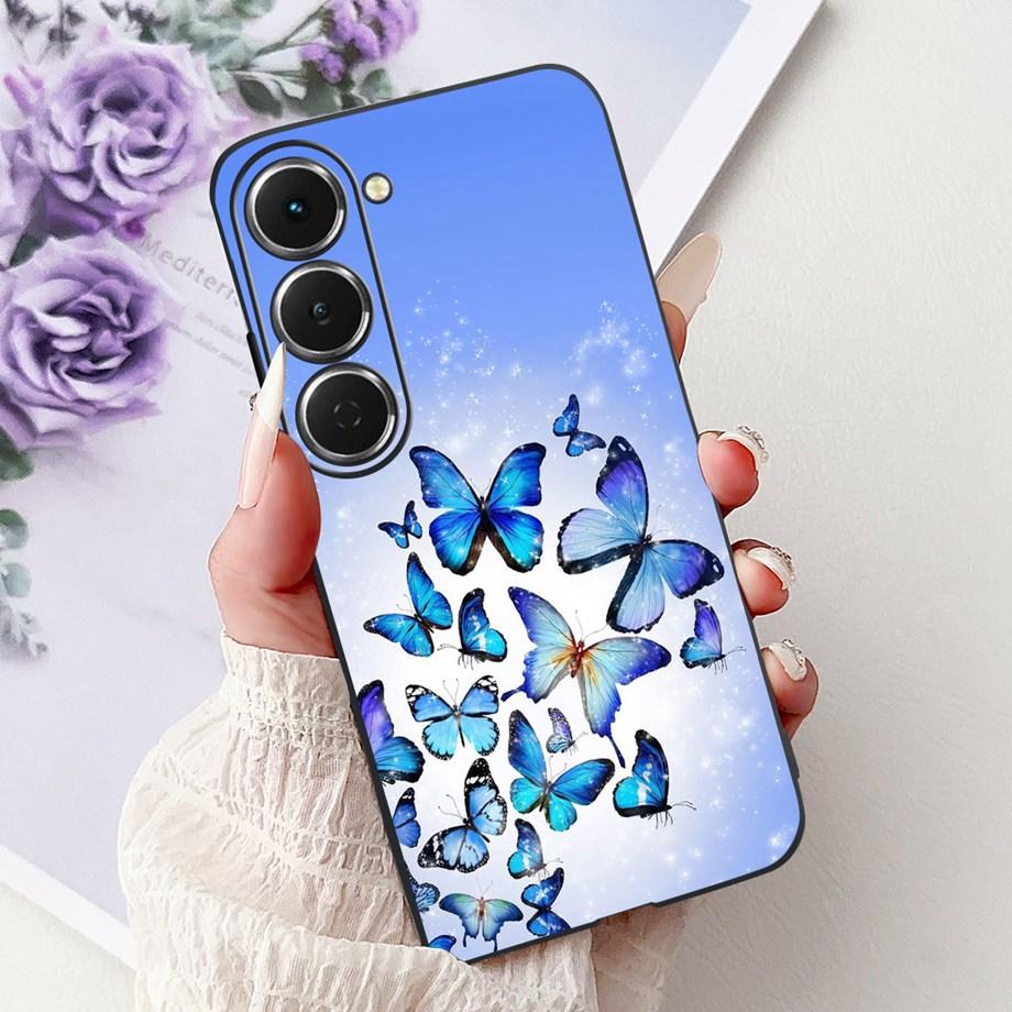 Soft Slim Silicone Cover For Tecno Spark 40 Pro Pro+ KM6 KM7 Funda Cat Rose Flower Dragon Fashion Pattern Shockproof Bumper Capa