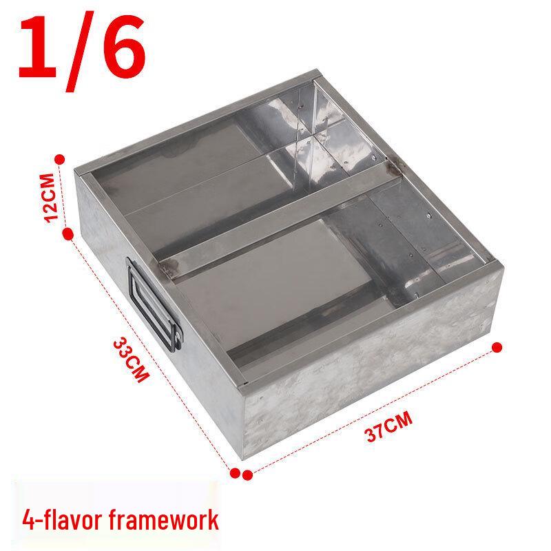 Stainless Steel 1/6 Gastronorm 4-Compartment Condiment Pan Set