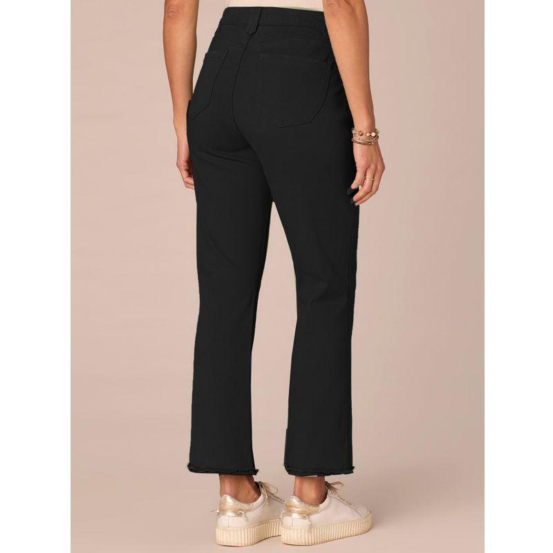 

Export USA Spring/Summer Elastic Waist Thin Multi-Color High-Waisted Trousers-Foot Flanging Burr Elastic Casual Capri Speaker Jeans C product D home Burr flanging nine points-Blue 12