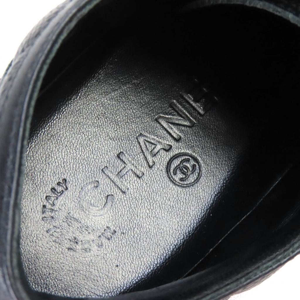 Great CHANEL Low cut sneakers COCO Mark Matelasse Quilting Caviar skin 38 G26563 Used