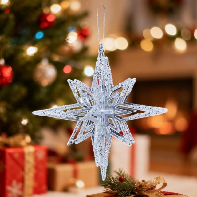 Sparkling Snowflake Deer Butterfly Pendant Shatterproof Clear Acrylic Holiday Hanging Ornament Christmas Tree Decoration