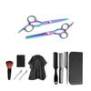 11pcs Hair Cutting Scissors Brush Comb Stainless Steel Colorful Hairdressing Scissor Set for Barber Shop