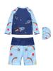 2026 Men's Long Sleeve & Boxer Brief Swimsuit Set for Boys: Kids Small/Medium/Large UV Protection Swimwear