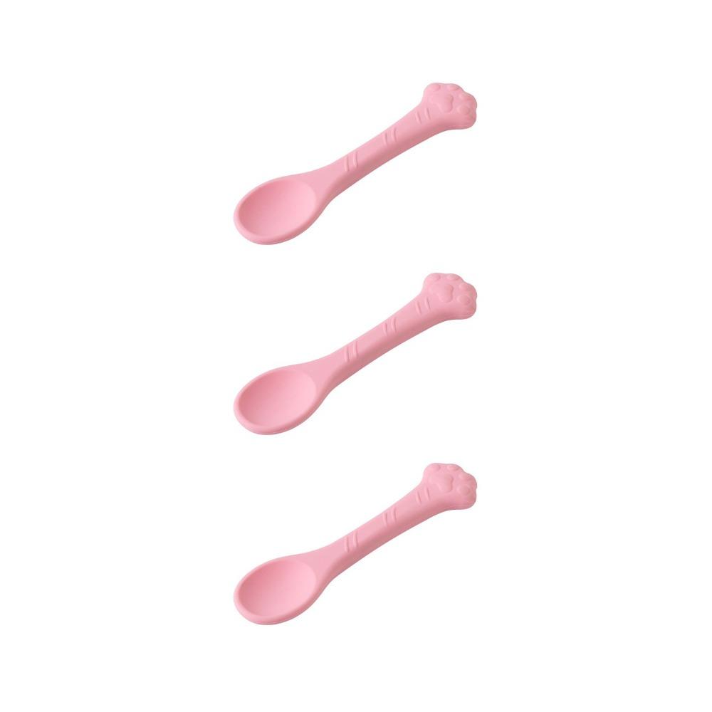 3 Pieces Bite Resistant Pet Canned Spoon Silicone Cat Feeding Scoop Pet Tableware Food Mixing