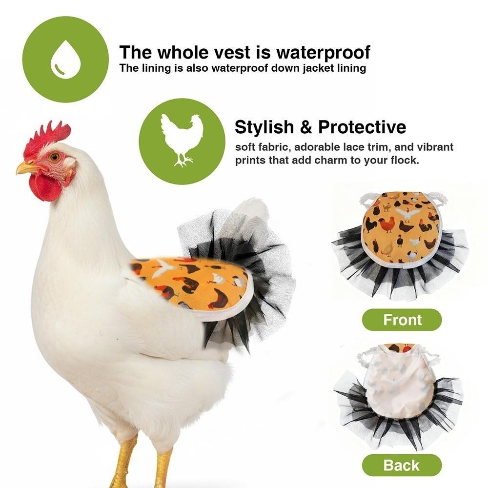 Practical Adjustable Hen Apron Waterproof Washable Chicken Saddle Breathable Poultry Back Protector Chicken Clothing