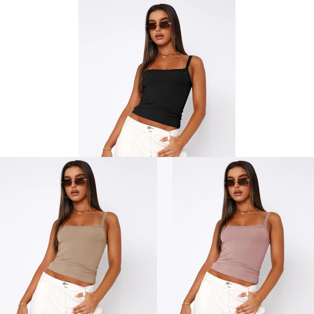 Sexy Lace Cami Top For Women With Stretch Fabric Summer Streetwear For Adults