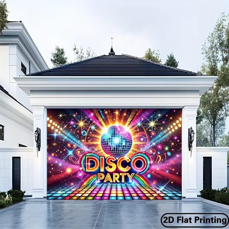 Disco Party Backdrop, 70s 80s Retro Disco Ball Neon Background Banner for Birthday & Themed Parties