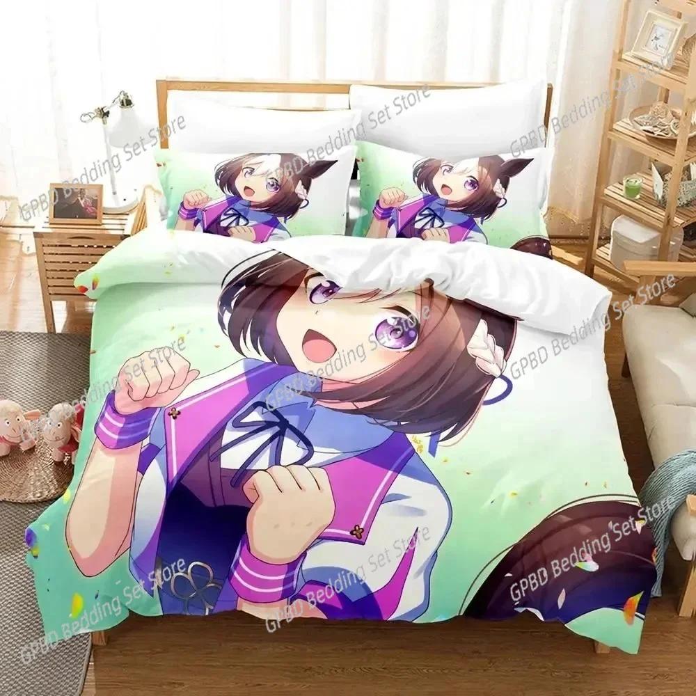 Comforter Anime Uma Musume Pretty Derby Bedding Set Bedroom Soft Modern S Comefortable Kids