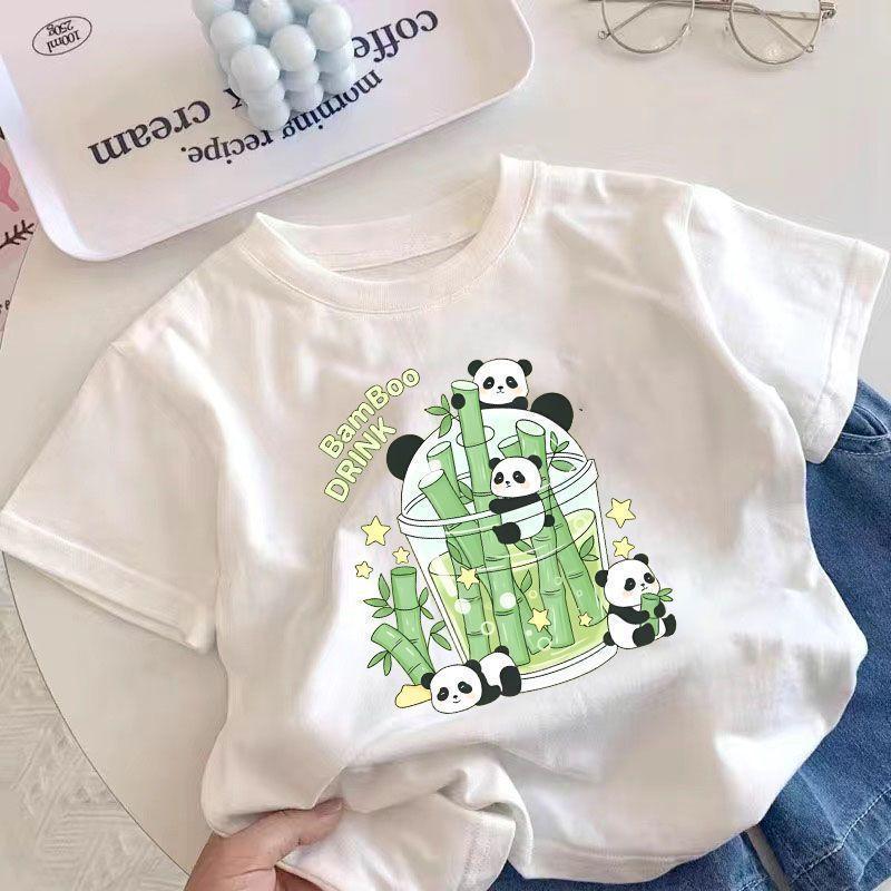 Bestselling Panda Summer Tshirts for Boys and Children Halfsleeved Summer Wear Shortsleeved Stylish Boys Tops Polyester