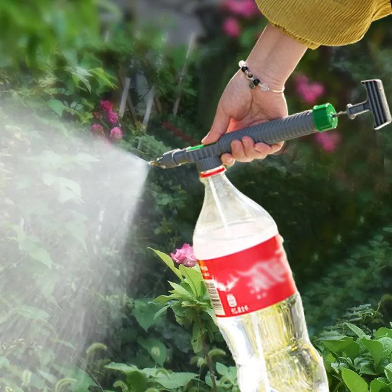 Gartenbewässerungssprüher Getränkeflasche Gießkanne Hochdruck Manuell Druckverstellbarer Sprühkopf Gartenbewässerungswerkzeug