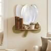 Flower Shape Floating Storage Rack Wooden Display Shelf Wall Mounted Shelves  Cafe Shop
