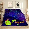 Custom Name Ghostly Friends Flannel Blanket Throw Blanket Soft Warm Sofa Bed home Decor Unique Gift