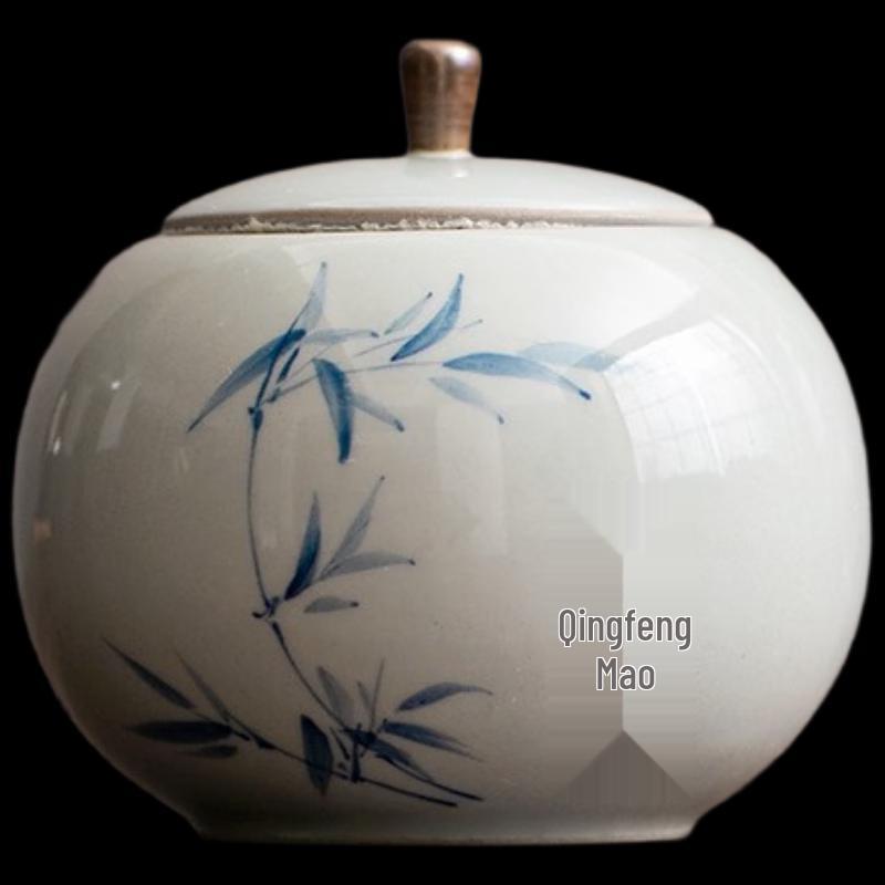 

Hand-Painted Portable Ceramic Tea Canister