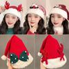 Merry Christmas Decoration Christmas Hat Snowflake Elk Deer Cap Leisure Red Plush Hat  Children