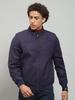 Men Regular Fit Blue Jacket