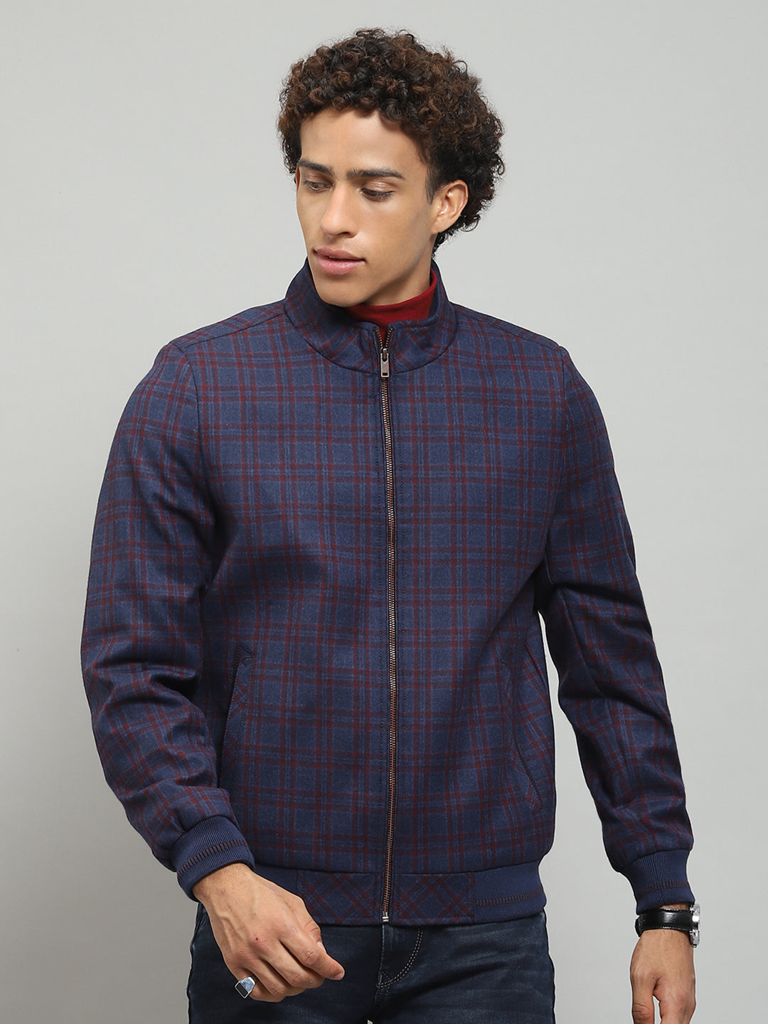Monte Carlo Men Regular Fit Blue Jacket XL