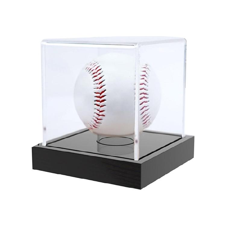 

Elegant Baseball Display Box with Wood Base Portables Baseball Display Case or Signed Memorabilia 1
