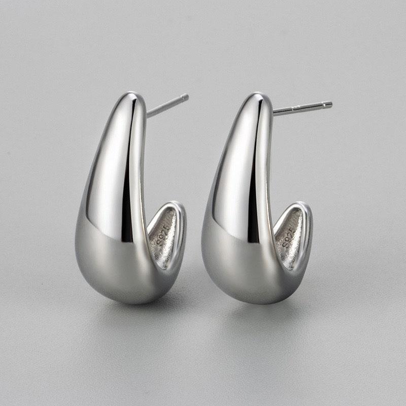 925 Sterling Silver Earrings For Women Trendy Gold Color Geometric Earring Jewelry Prevent Allergy Party Accessories Gift