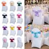Elastic Band Chair Back Bow Decorative Belt Bows Satin Chair Sashes  Home Decor Supplies