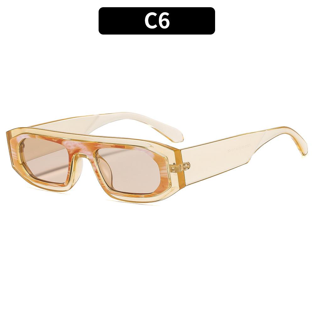 Women'S Square Polygon Sunglasses Two-Tone Retro Ins Sun Glasses Uv400 Geometry Ladies Shades Personality Party Eyewear Men