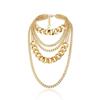 Vintage Exaggerated  Collar Statement Multi-layer Pendant Necklace Punk Choker Thick Curb Chain