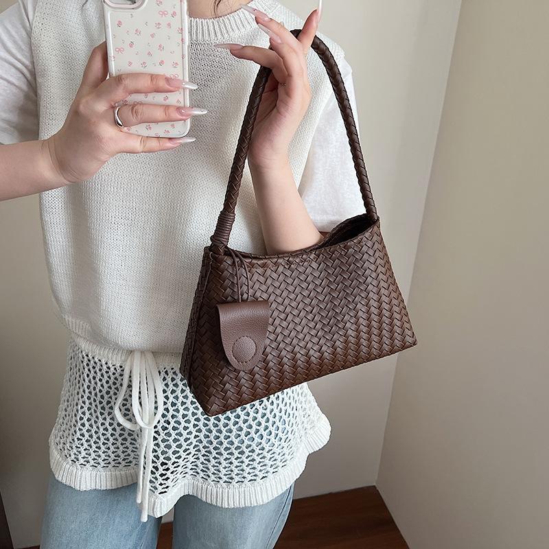 PU Leather Woven Underarm Bag Women's Fashion and Leisure Hand-held Bag Large-capacity Shoulder Bags Handbags and Purses KTY