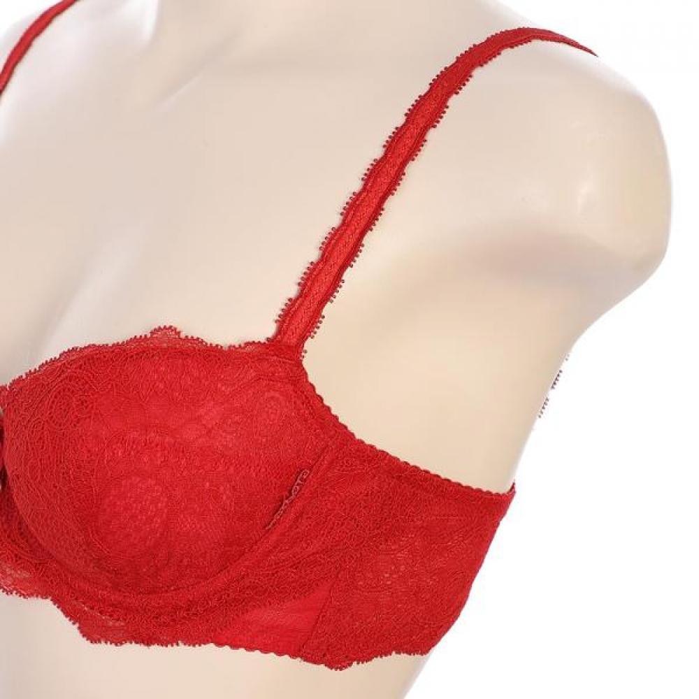 BARBARA Red Lace Non Woven Bra Red Br4462