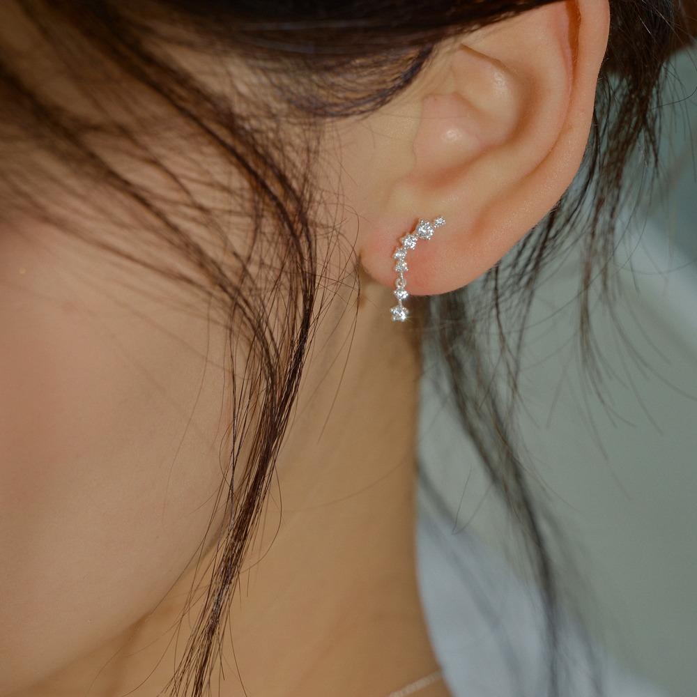 Wbl 925 Silver Lumi Silhouette Line Earrings